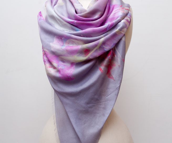 Fuchsia Silk Scarf Design. Design by Karolina Laskowska