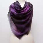 Dark Clematis Silk Scarf by Karolina Laskowska