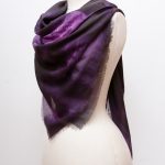 Dark Clematis Silk Scarf by Karolina Laskowska