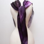 Dark Clematis Silk Scarf by Karolina Laskowska