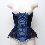 Wedgewood Blue Silk & Bobbinet Tulle Quarter Cup Custom Corset by Karolina Laskowska