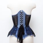 Wedgewood Blue Silk & Bobbinet Tulle Quarter Cup Custom Corset by Karolina Laskowska